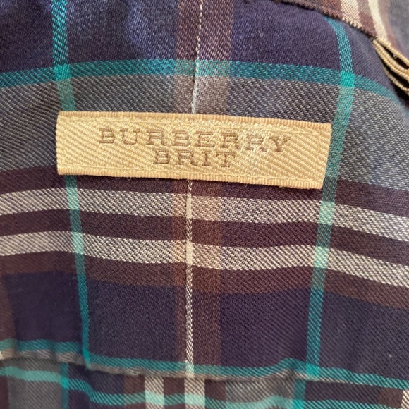 BURBERRY BRIT Mens Plaid Button Down Shirt Sz XL - Picture 9 of 13